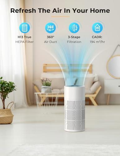 Nuwave Oxypure Air Purifier HEPA Filter for Home Bedroom, 17dB, 360° Intake - Image 2