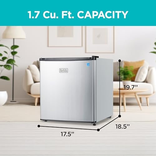 BLACK+DECKER 1.7 Cu. Ft. Compact Refrigerator, BCRK17V, Stainless Look - Image 3