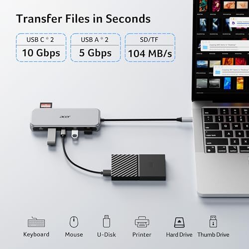 Acer Laptop Docking Station 3 Monitors, 11-in-1 USB C Docking Station - Image 7
