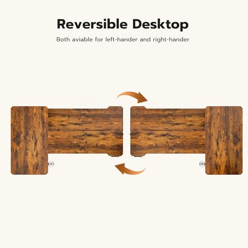 Acrolix L Shaped Electric Standing Desk,71x43.5 Reversible,Rustic Brown - Image 4