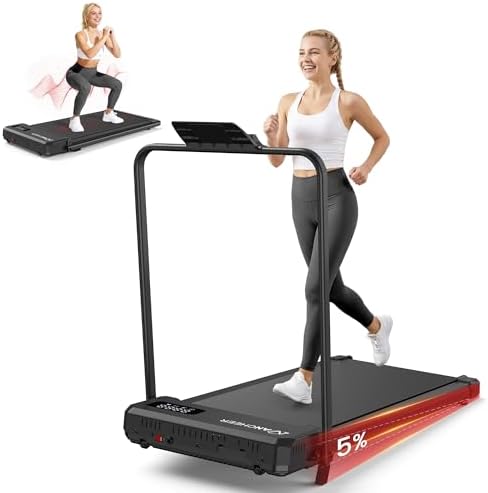 Small Walking Pad with Incline - Under Desk Treadmill with Vibration Plate by JUDVX