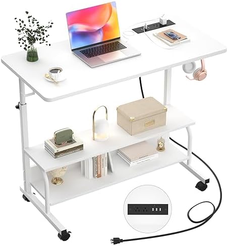 Armocity 32" Rolling Standing Desk with Charging Station for Couch Bed by Armocity