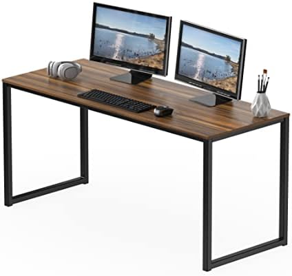 SHW Mission 55-Inch Home Office Computer Desk, Walnut by SHW