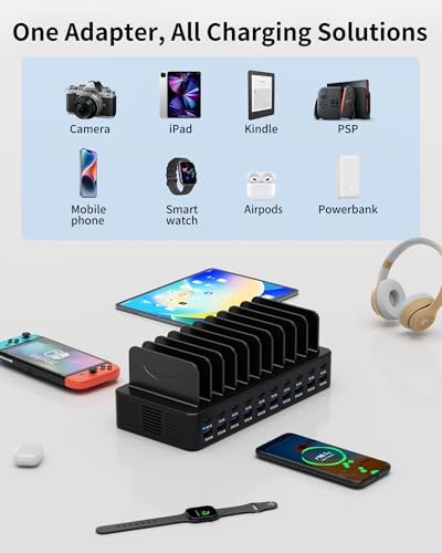 20-Port 270W Charging Station for Multiple Devices, USB Charger Station - Image 3