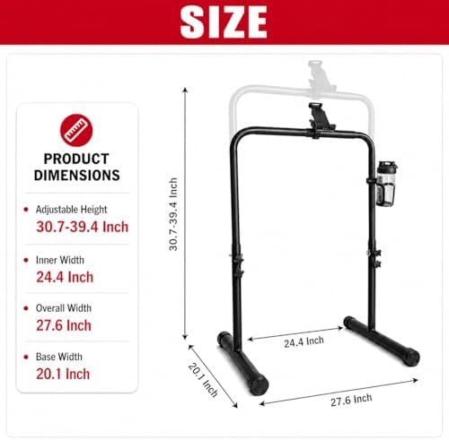 Walking Pad Handle Bar Only, Treadmill Handlebar for Walking Pad with Phone & Water Bottle Holder, Adjustable Handrail Height, Heavy-Duty Steel - Image 2