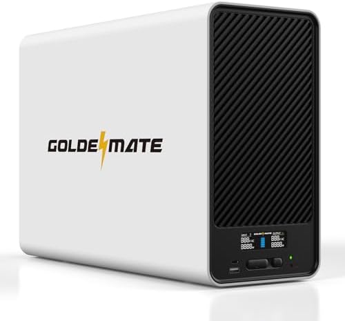 GOLDENMATE 1500VA/1000W Lithium UPS Battery Backup & Surge Protector, White by GOLDENMATE