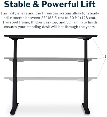 Vari Classic Electric Standing Desk – 60x30 – Black/Black - Image 4