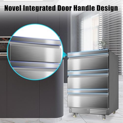 24 Inch Weather Proof Outdoor Three-Drawer Beverage Fridge - Image 6