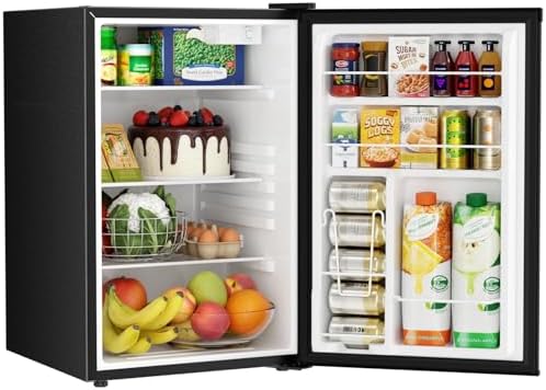 Antarctic Star 4.4 Cu.Ft Compact Refrigerator,Mini Fridge Single Door with Adjustable Thermostat,Removable Glass Shelves for Apartment/Dorm/Office,BLACK - Image 2