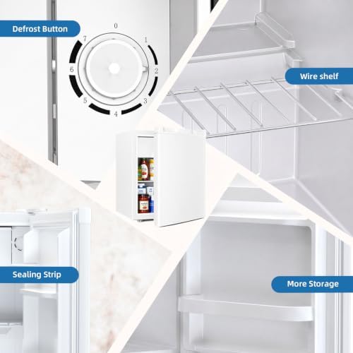 Antarctic Star Compact Refrigerator Mini Fridge with Single Reversible Door,Wire Shelf,Defrost Button, for Bedroom/Office/Dorm,1.3 Cu. Ft,White - Image 5