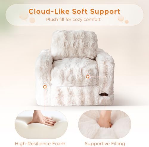 MAXYOYO Kids Bean Bag Chair, Comfy Upholstered Bean Bag Sofa with Filler - Image 6