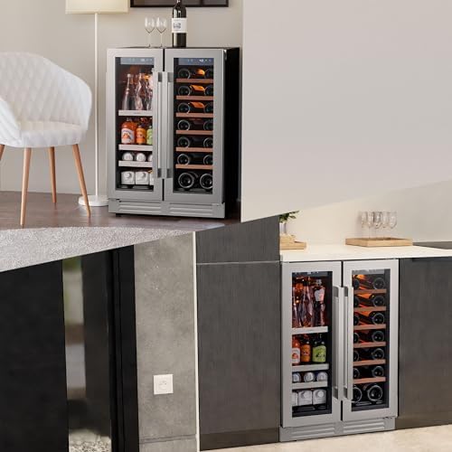 Ca'Lefort 24 Inch Wine & Beverage Refrigerator, Dual Zone Wine Fridge - Image 6