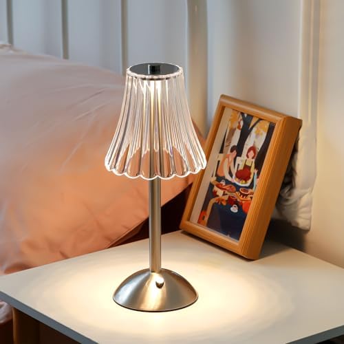 Liliful 6 Pcs Cordless Table Lamp LED Touch, Silver, Rose Style - Image 5