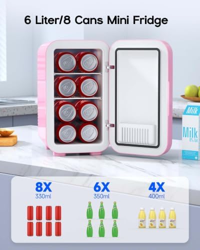 BEICHEN Mini Fridge,6 Liter / 8 Can Small Fridge for Bedroom, Car, Office - Image 2