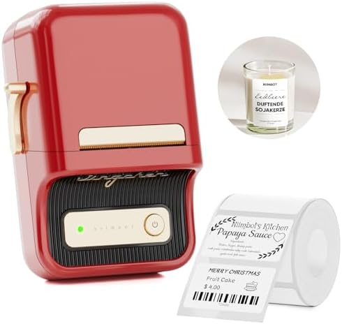 NIIMBOT B21 Label Printer,Bluetooth Thermal Label Maker,Ideal for Home Organization,Business,Ofice,50x30mm Labels,230Pcs(Red) by NIIMBOT%C2%AE