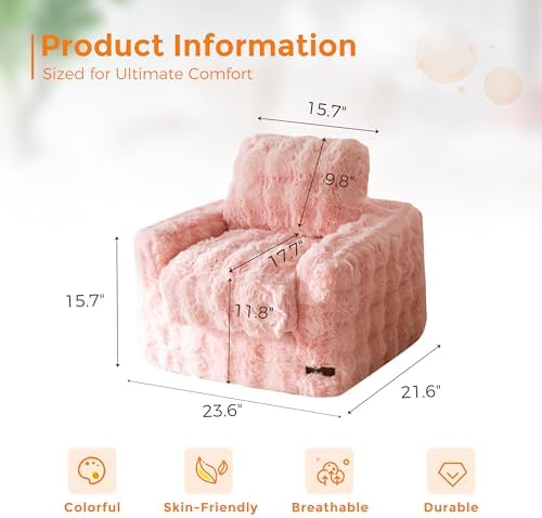 MAXYOYO Kids Bean Bag Chair, Comfy Upholstered Bean Bag Sofa with Filler - Image 2