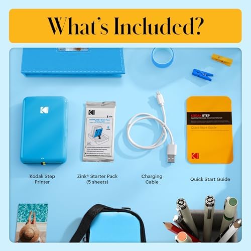 Kodak Step Instant Smartphone Photo Printer - 75 Sheets Bundle - Portable Mini Color Wireless Mobile Printer - Zink 2x3” Sticky-Back Photos - Bluetooth Compatible with Smart Devices - Fun App -Blue - Image 3