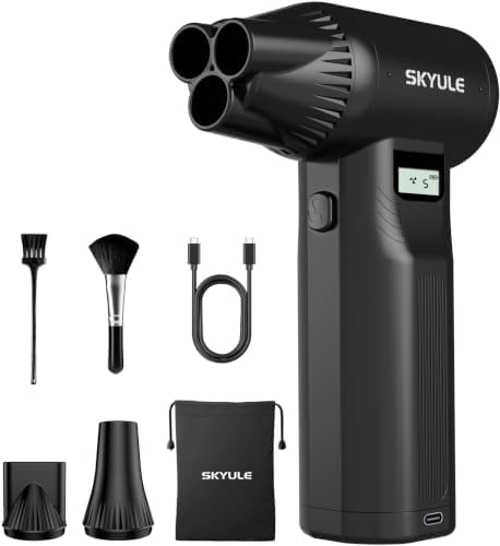 SKYULE RS40 Ultra Compressed Air Duster, 260MPH & 640G Hurricane Airflow by Unknown