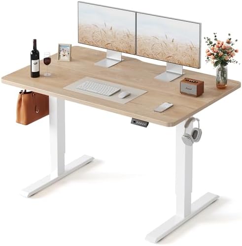 FEZIBO Standing Desk 48 × 24 Inch Electric Height Adjustable, Maple by FEZIBO