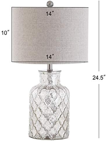 JONATHAN Y Alvord 24.5" Glass Table Lamp, Mercury Silver, Set of 2 - Image 4