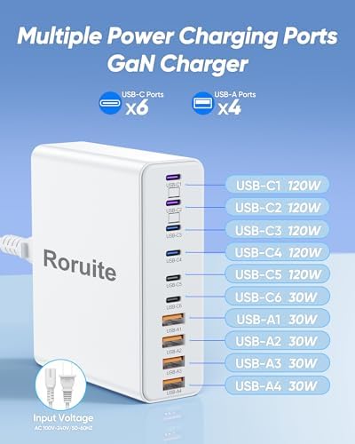 1000W USB C Charging Station, 120W PD GaN5 Super Fast USB C Charger Block - Image 3