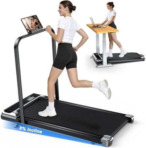 AoraPulse Portable Foldable Treadmills for Home, Small Folding Treadmill for Home Office with 300 LBS Capacity, Walking Running Exercise Electric Compact Treadmill with LED Display by AoraPulse