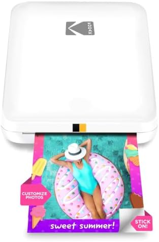 KODAK Step Slim Instant Smartphone Photo Printer - Portable Sleek Color Wireless Mobile Printer - Zink 2x3” Sticky-Back Photos - Print from iOS & Android Devices with Bluetooth w/the Fun App - White by Unknown