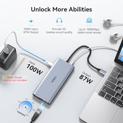 USB C Docking Station Dual Monitor for HP,Laptop Docking Station 3 Monitors - Image 6