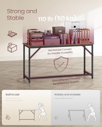 VASAGLE Computer Desk, Steel Frame Gaming Desk for Home Office, 55.1 Inch - Image 4