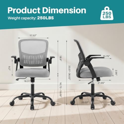 OLIXIS Ergonomic Office Desk Chair, Mid-Back Executive Computer Chair - Image 2
