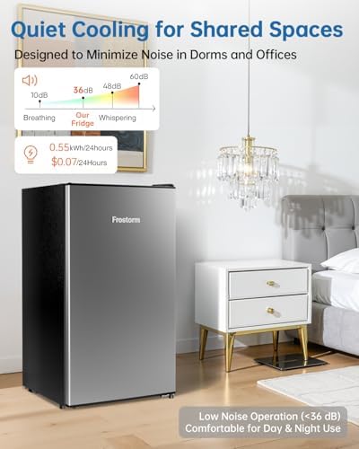 3.2 Cu Ft Mini Fridge with Freezer, Single Door Upright Freezer - Image 4