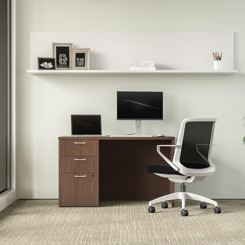HON MOD Computer Desk, Office Desk with 3 Drawers, Walnut - Image 2