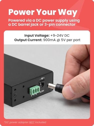 Gearmo 4 Port USB Hub, Mountable USB 3.0 Hub Expander (GM-HU34) - Image 5