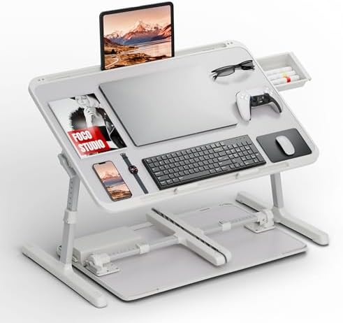 Potuopy Adjustable Laptop Lap Desk, X-Large Foldable Bed Table Tray by Potuopy