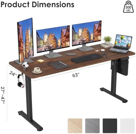 STARY Electric Standing Desk Adjustable Height Sit Stand Home Office Desk with Splice Board - Image 3