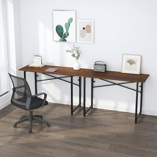 Lutown-Teen 47 inch Folding Desk No Assembly Required, Mahogany - Image 6
