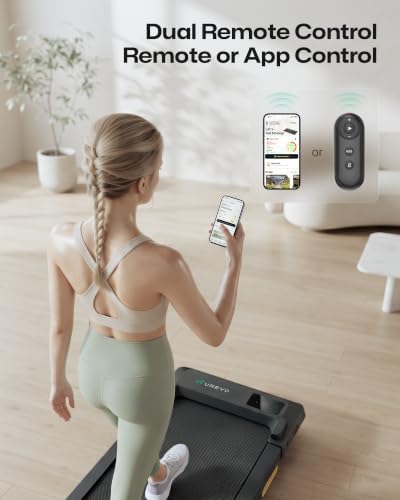 UREVO Smart Walking Pad, Standing Desk Treadmill with Double Shock Absorption, Quiet Operation, Workout APP with Track Insights and MIIT Mode, Plug and Play, Remote or APP Control for Home Office - Image 2