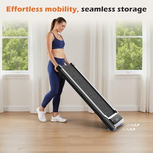 Sweetcrispy Walking Pad Treadmill for Home Office, Compact Quite Under-Desk Treadmills with Adjustable Speed and Remote Control, Portable & Slim Design for Workouts Fitness - Image 3