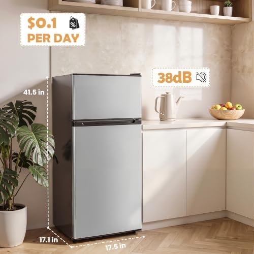 Manastin 4.5 Cu.Ft 2-Door Mini Fridge Freezer, 2-Piece Set for Dorm/Office - Image 4