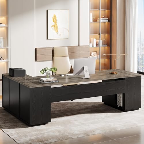 Tribesigns 85.8-Inch L-Shaped Executive Desk, Extra Large Home Office Desk by Tribesigns