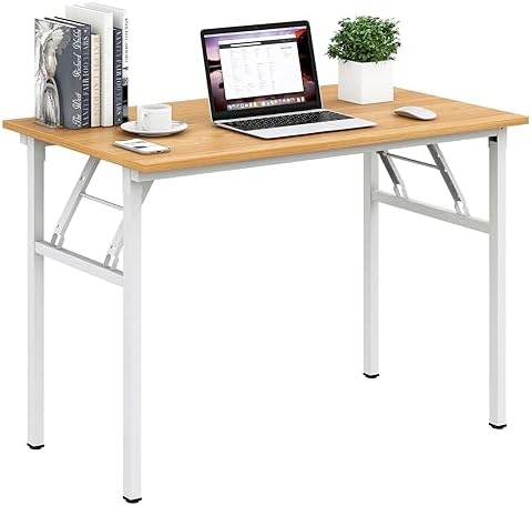 Need Office Computer Desk 39.3 Inch Sturdy Folding Laptop Table Teak by Need