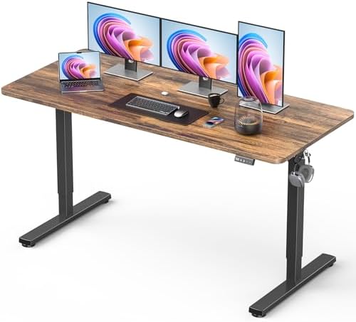 55" Large Electric Standing Desk Adjustable Height for Home Office by XyndyxErgonomicDesign
