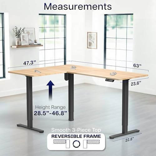 VIVO Light Wood 63 x 47 in Corner Standing Desk, DESK-E3CTC-47 - Image 5