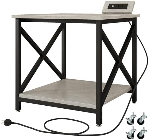 METYERRY 24"x23.6"Large Printer Stand with Power Outlet by METYERRY