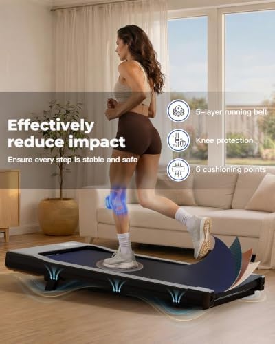 MJWW 6% Incline Walking Pad, Smart AI Under Desk Treadmill for Home - Image 6
