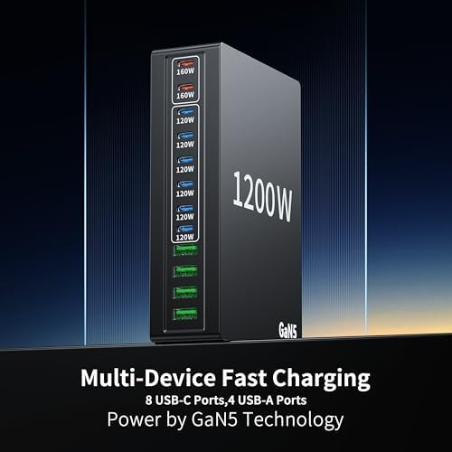 1200W USB C Charger Block Fast 12 Port MacBook Pro Charging Station - Image 7