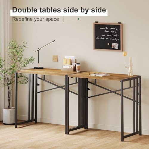 Lutown-Teen Narrow Folding Computer Desk 35 inch, Espresso - Image 6