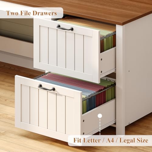 SEDETA 63" Farmhouse Executive Desk with Drawers and Storage Cabinet - Image 3