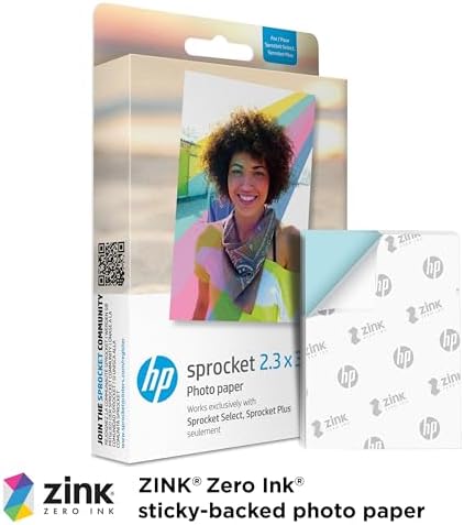 HP Sprocket Select Portable Instant Photo Printer for Android and iOS Devices (Eclipse) Starter Bundle - Image 4