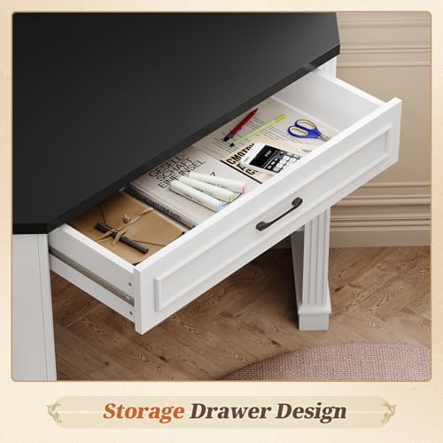 SEDETA Farmhouse Corner Desk for Small Space, White Small Computer Desk - Image 4
